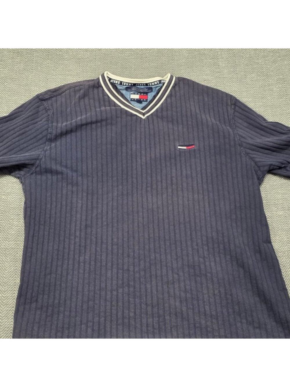 Mens XL Navy Blue Ribbed